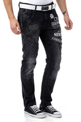 CD696 Men's slim-fit jeans with cool studs
