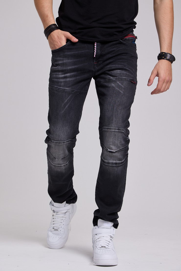 CD699 Men's Straight Fit Jeans with Cool Used Wash