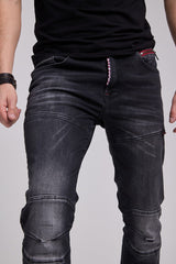CD699 Men's Straight Fit Jeans with Cool Used Wash