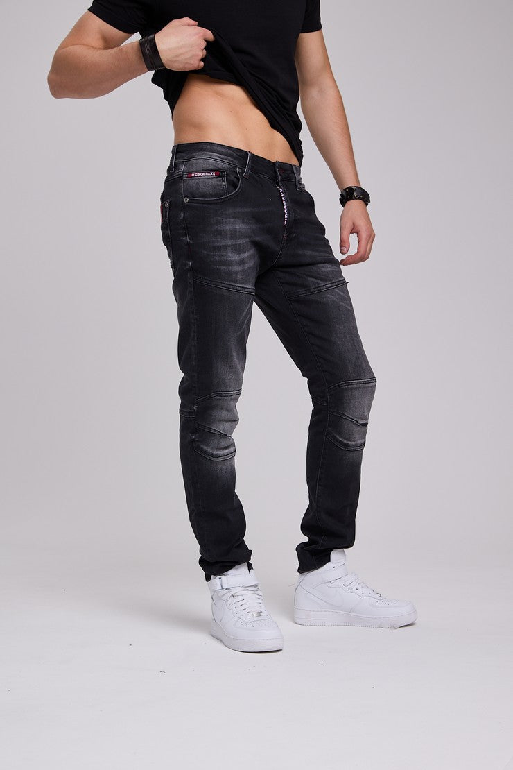 CD699 Men's Straight Fit Jeans with Cool Used Wash