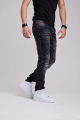 CD699 Men's Straight Fit Jeans with Cool Used Wash