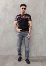 CD699 Men's Straight Fit Jeans with Cool Used Wash