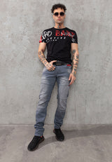 CD699 Men's Straight Fit Jeans with Cool Used Wash