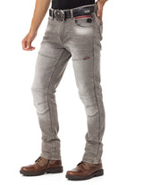 CD699 Men's Straight Fit Jeans with Cool Used Wash