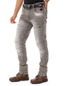CD699 Men's Straight Fit Jeans with Cool Used Wash