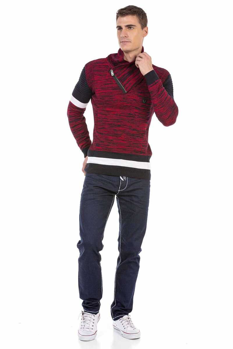 CD705 Men's Straight Fit Jeans with trendy contrast stitching