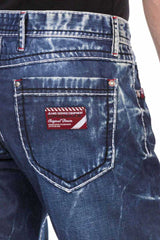 CD709 Men's Straight Fit Jeans with Extravagant Wash