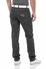 CD710 Men's Straight Fit Jeans with trendy contrast stitching