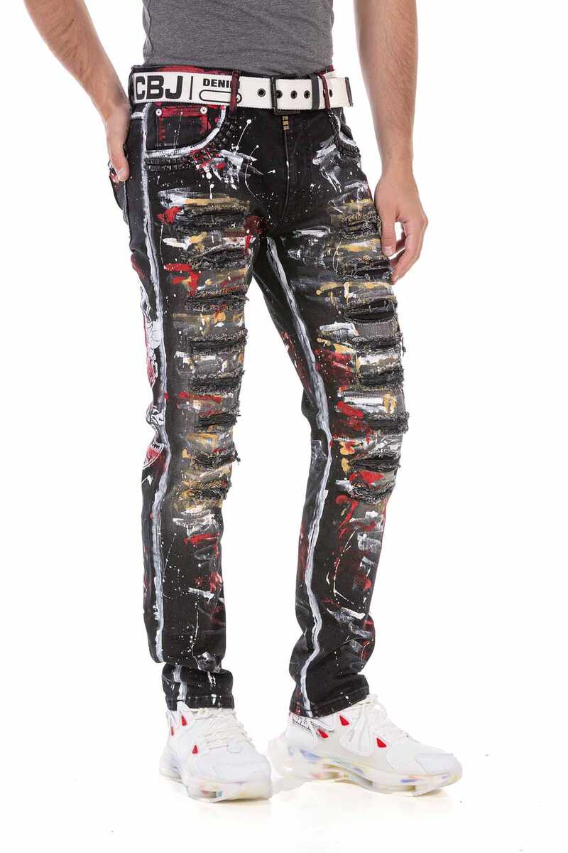 CD715 Men's straight jeans in a cool street style