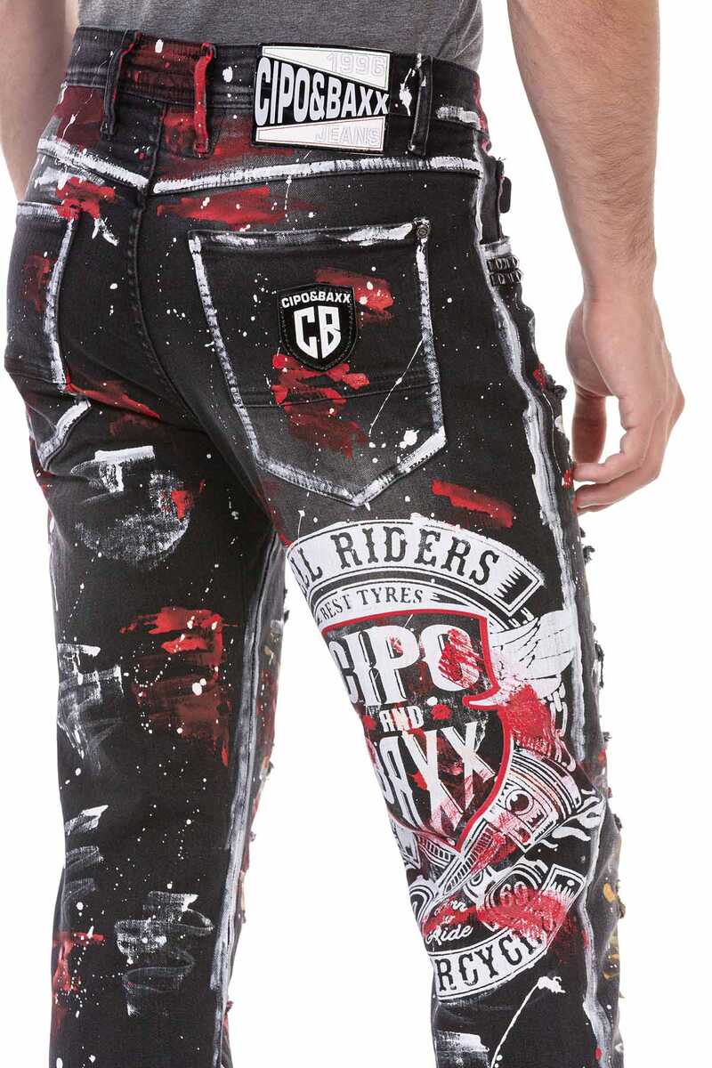 CD715 Men's straight jeans in a cool street style