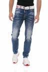 CD717 Men's slim-fit jeans with great embroidery