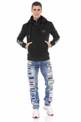 CD720 Men's Straight Jeans with Colourful Destroyed Details