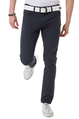 CD724 Men's basic trousers with a subtle check pattern