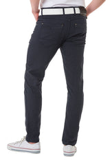 CD724 Men's basic trousers with a subtle check pattern