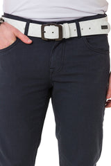 CD724 Men's basic trousers with a subtle check pattern