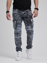 CD780 Men's Straight Jeans with trendy cargo pockets