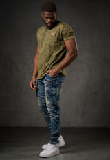 CD780 Men's Straight Jeans with trendy cargo pockets