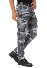 CD780 Men's Straight Jeans with trendy cargo pockets