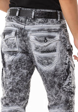 CD780 Men's Straight Jeans with trendy cargo pockets