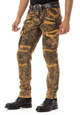CD780 Men's Straight Jeans with trendy cargo pockets