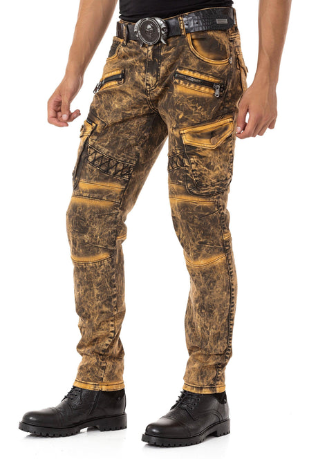 CD780 Men's Straight Jeans with trendy cargo pockets