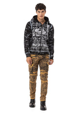 CD780 Men's Straight Jeans with trendy cargo pockets
