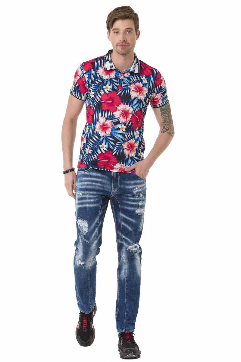CD781 men's straight jeans in a fashionable destroyed look