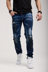 CD783 Men's Slim Fit Jeans – Denim with paint splatters