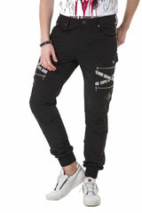CD785 Men's cargo trousers with trendy brand lettering