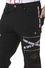 CD785 Men's cargo trousers with trendy brand lettering