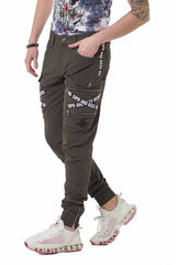 CD786 Men's cargo trousers with trendy brand lettering
