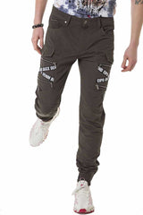 CD786 Men's cargo trousers with trendy brand lettering