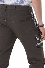 CD786 Men's cargo trousers with trendy brand lettering