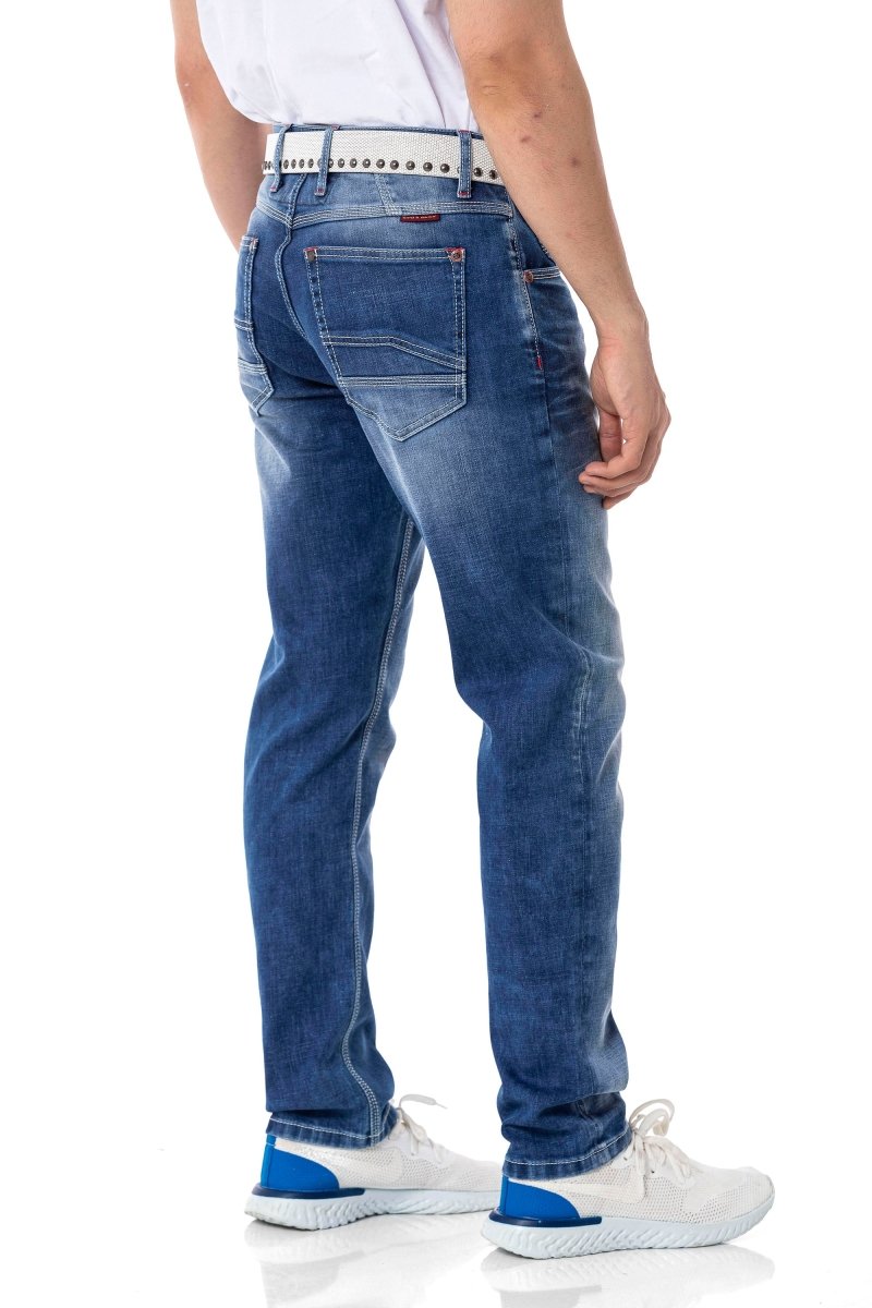 CD796 Men's slim-fit jeans trousers in a casual look with subtle thick seams