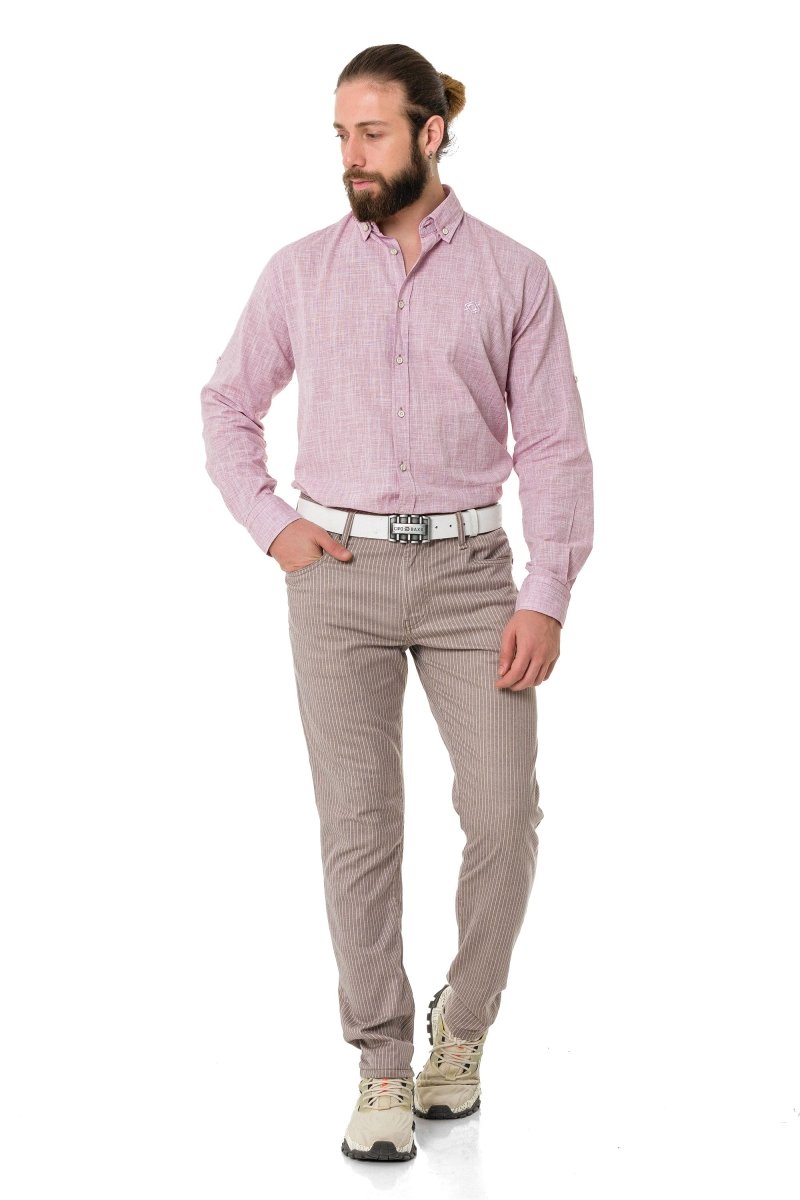 CD841 Men's fabric trousers in a fashionable slim fit cut