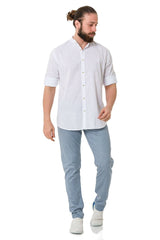 CD841 Men's fabric trousers in a fashionable slim fit cut