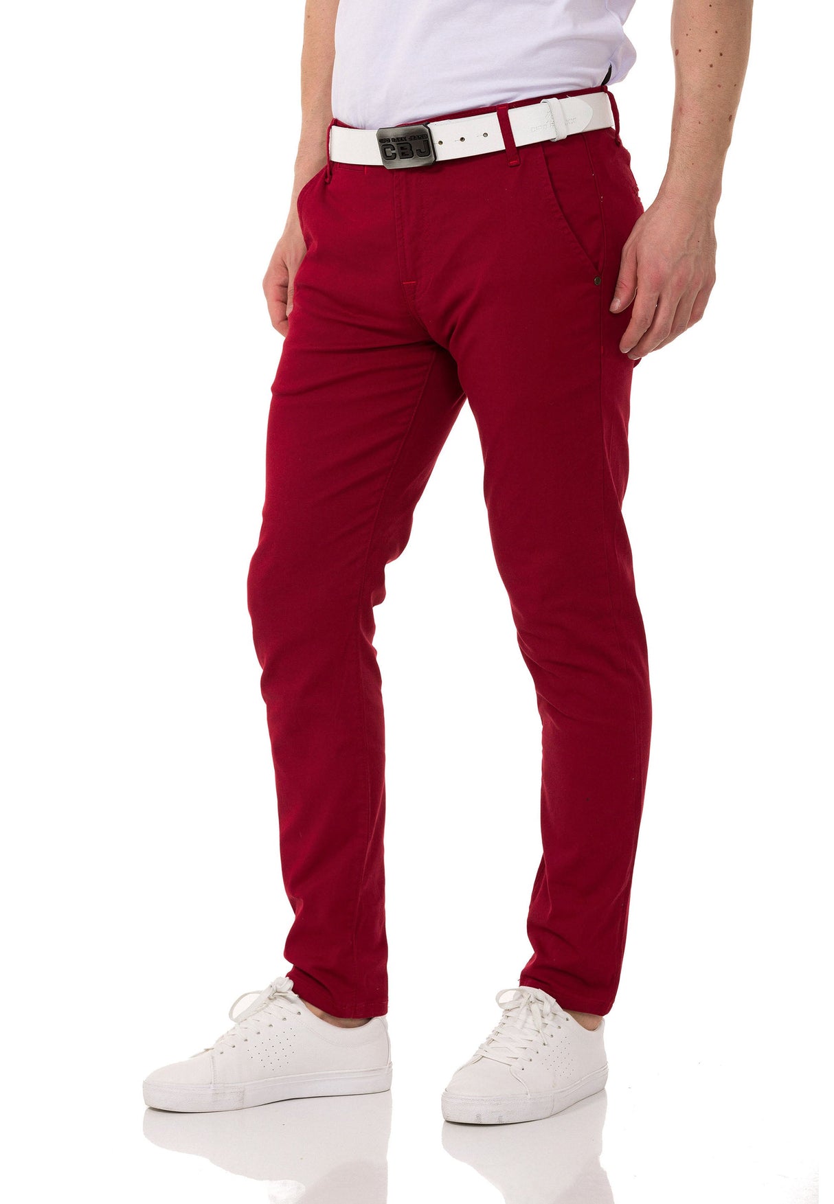 CD842-W Men's fabric trousers in a fashionable slim fit cut