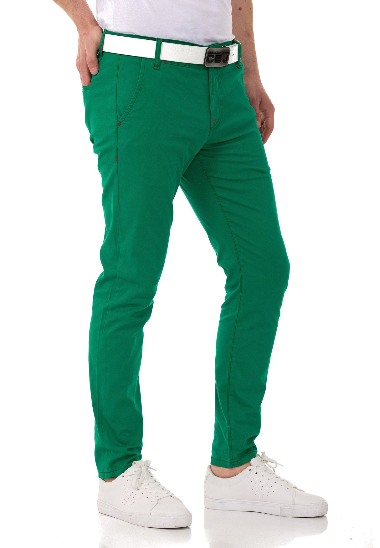 CD842-W Men's fabric trousers in a fashionable slim fit cut