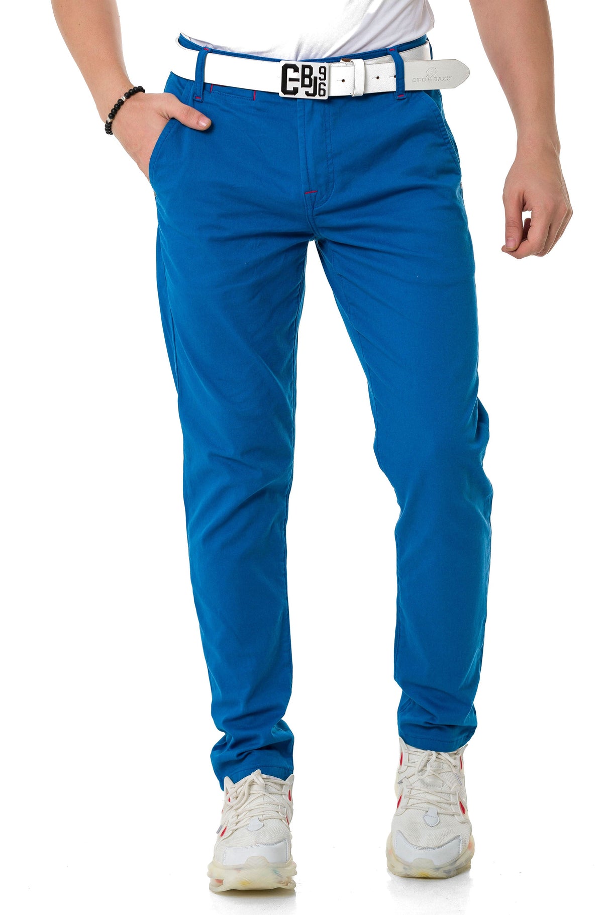 CD842-W Men's fabric trousers in a fashionable slim fit cut