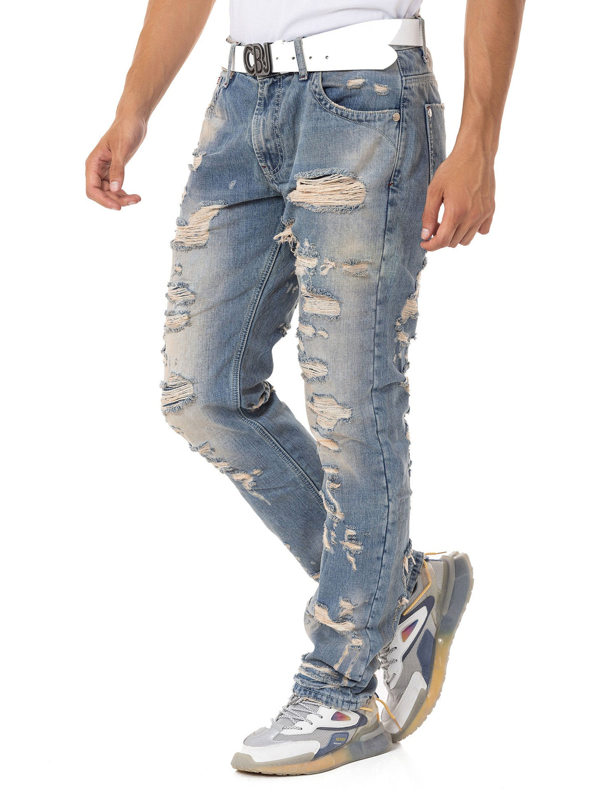 CD843 Men's Jeans Casual style with used look