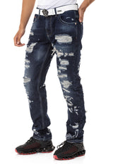 CD843 Men's Jeans Casual style with used look