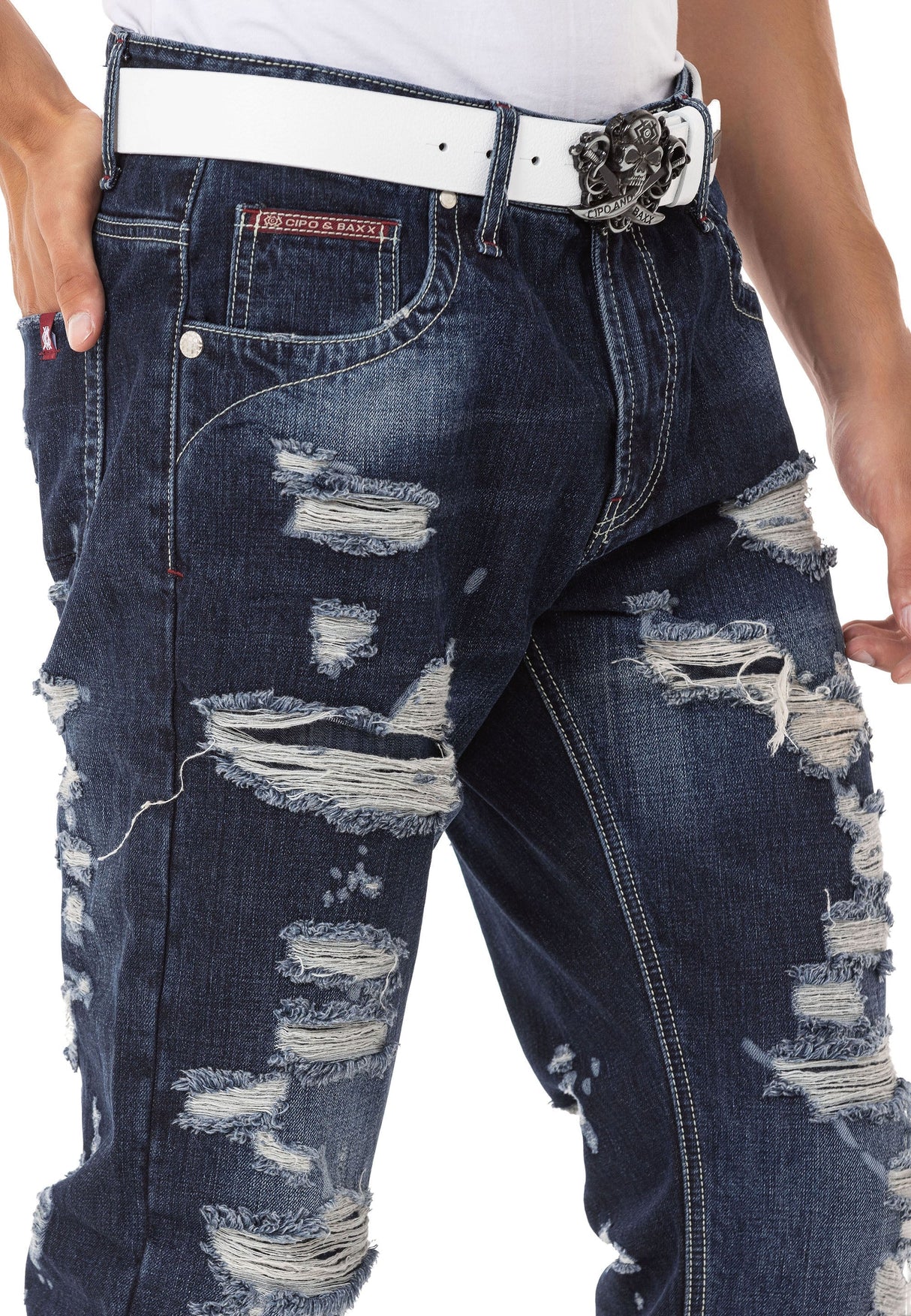 CD843 Men's Jeans Casual style with used look