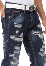 CD843 Men's Jeans Casual style with used look