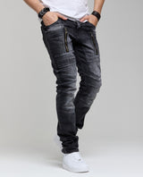 CD844 Straight Fit Jeans with Zipper