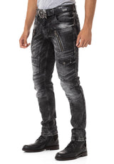 CD844 Straight Fit Jeans with Zipper