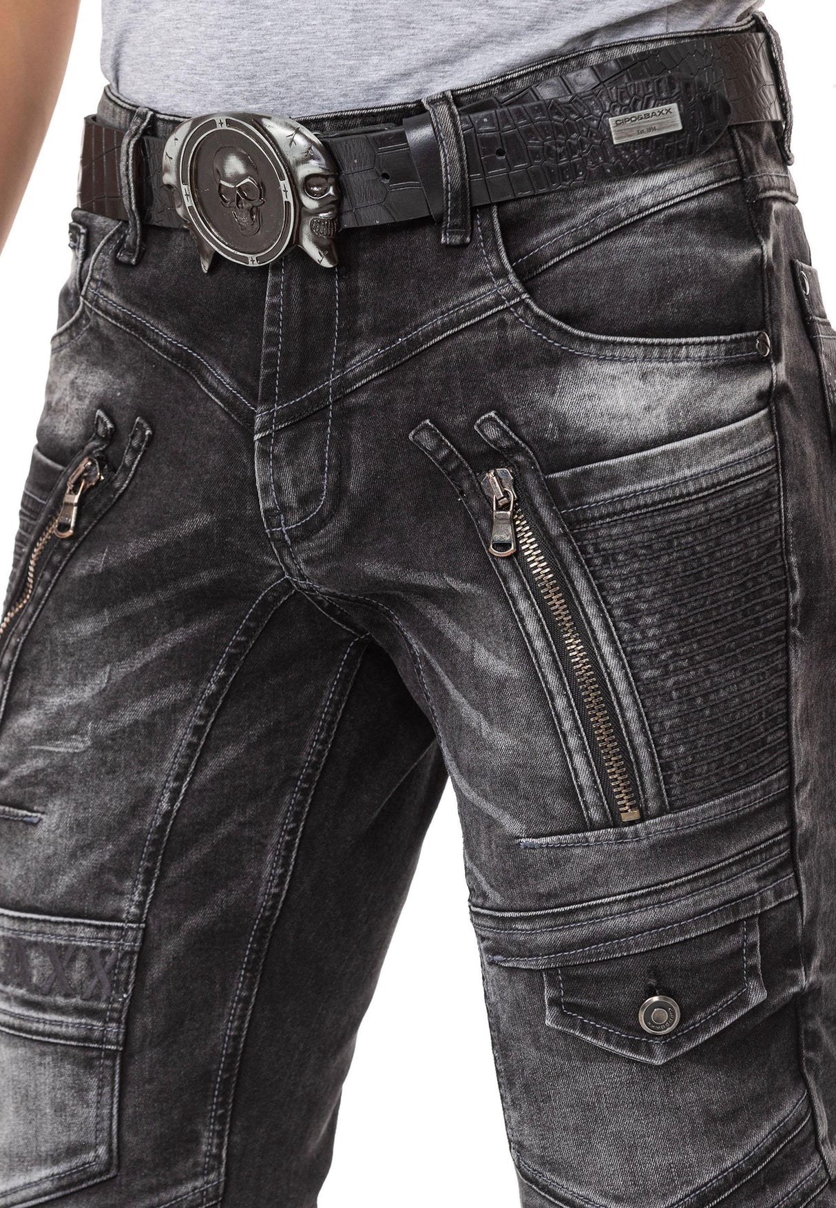 CD844 Straight Fit Jeans with Zipper