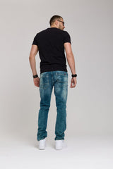 CD860 Men's Jeans – Straight Fit in Teal and Brown