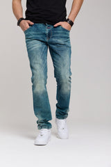 CD860 Men's Jeans – Straight Fit in Teal and Brown
