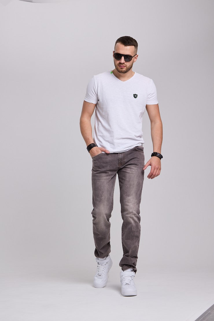 CD860 Men's Jeans – Straight Fit in Teal and Brown
