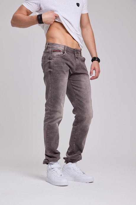 CD860 Men's Jeans – Straight Fit in Teal and Brown